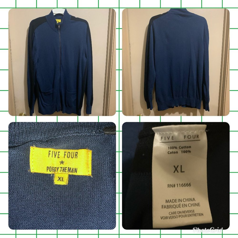 Five Four Poggy The Man ZIP FRONT CARDIGAN SZ XL